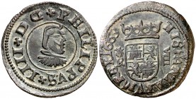 1663. Felipe IV. Coruña. R. 8 maravedís. (Cal. 1305). 2 g. Buen ejemplar. MBC+.