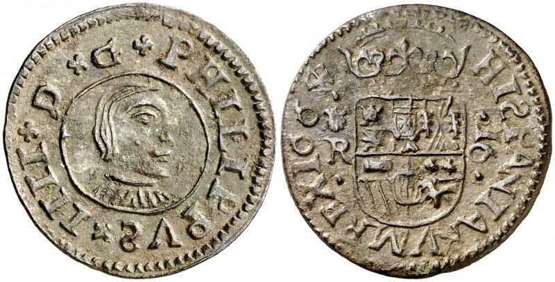 1664/3. Felipe IV. Coruña. R. 16 maravedís. (Cal. 1302 var) (J.S. falta). 3,82 g...