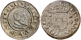1663. Felipe IV. Cuenca. . 16 maravedís. (Cal. 1318). 3,61 g. MBC+.