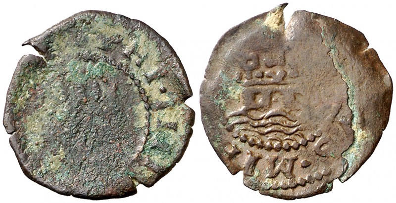s/d. Felipe IV. Eivissa. 1 dobler. (Cal. 1386) (Cru.C.G. 3709b). 0,90 g. Numeral...