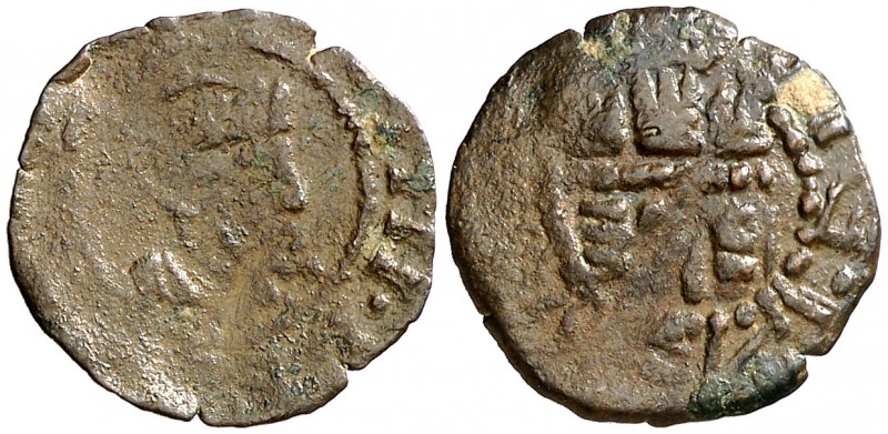 s/d. Felipe IV. Eivissa. 1 dobler. (Cal. 1386) (Cru.C.G. 3709b). 0,86 g. Numeral...