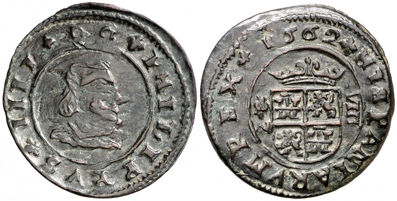 1662. Felipe IV. Granada. N. 8 maravedís. (Cal. 1363). 2,42 g. Ex Áureo 20/09/20...