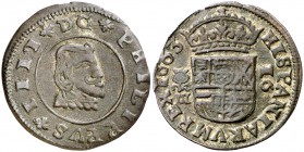 1663. Felipe IV. Granada. N. 16 maravedís. (Cal. 1352). 3,93 g. MBC+.