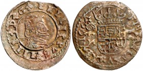 1664. Felipe IV. Granada. N. 16 maravedís. (J.S. pág. 413). 3,72 g. Falsa de época. MBC+.