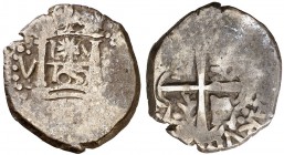 1659. Felipe IV. Lima. V. 1 real. (Cal. 989). 3 g. Ex Ponterio 25/08/1993, nº 509. Muy rara. BC+.