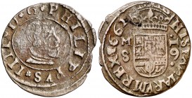1662. Felipe IV. M (Madrid). S. 16 maravedís. (Cal. 1396) (J.S. M-374). 3,17 g. MBC-.