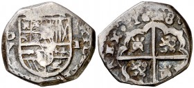 1628. Felipe IV. (Madrid). V. 1 real. (Cal. 997). 3,34 g. Ex Áureo 16/12/1998, nº 1361. Rara. MBC-.