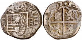 1628. Felipe IV. (Madrid). V. 4 reales. (Cal. 665). 10,09 g. Muy rara. MBC-.