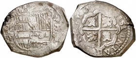 16(4)1. Felipe IV. (Madrid). B. 8 reales. (Cal. 283). 26,62 g. Ex Áureo 22/09/1998, nº 2293. Rara. MBC-.
