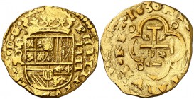 1630. Felipe IV. (Madrid). R. 4 escudos. (Cal. 90, mismo ejemplar) (Tauler 36, mismo ejemplar). 13,42 g. Ex Áureo 07/03/1994, nº 989. Rarísima y más a...