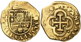 (16)44. Felipe IV. (Madrid). IB. 4 escudos. (Cal. falta) (Tauler falta). 13,13 g. Rarísima. ¿Única conocida? MBC/MBC+.