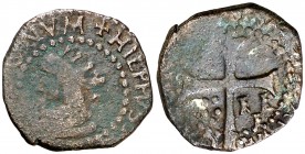 s/d. Felipe IV. Mallorca. 1 dobler. (Cal. 1464) (Cru.C.G. 4432). 1,62 g. Ex Áureo 19/12/2000, nº 1509. Rara. BC.