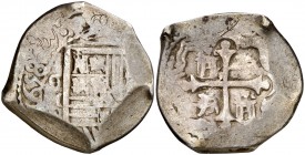 1658. Felipe IV. México. P. 4 reales. (Cal. 714). 13,41 g. Rayitas. Fecha completa. Rara. BC+.