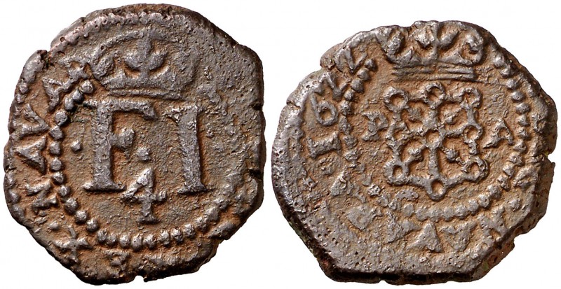 1622. Felipe IV. Pamplona. 4 cornados. (Cal. 1468) (R.Ros 4.5.14). 4,90 g. MBC+.