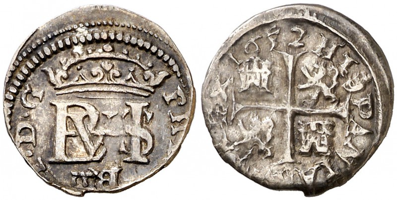 1652/32. Felipe IV. Segovia. invertidas. 1/2 real. (Cal. 1203 var). 1,40 g. Buen...