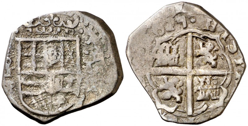 1627. Felipe IV. Toledo. P. 1 real. (Cal. 1095). 3,57 g. Muy rara. MBC-/MBC.