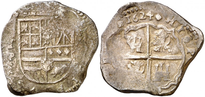 1624. Felipe IV. Toledo. P. 4 reales. (Cal. 820). 13,47 g. Rara. MBC-.