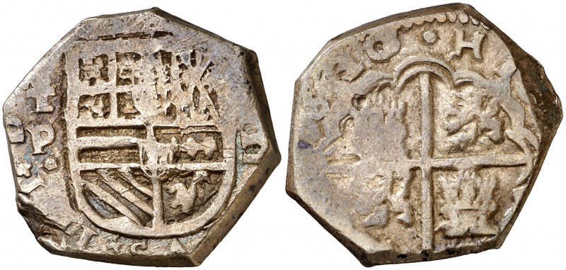 1646/36. Felipe IV. Toledo. P. 4 reales. (Cal. falta). 13,67 g. Rara. MBC-.