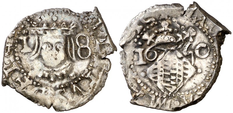 1650. Felipe IV. Valencia. 1 divuitè. (Cal. 1116) (Cru.C.G. 4434p). 2,17 g. MBC/...