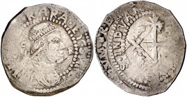 (166...). Felipe IV. Cagliari. 5 reales. (Vti. tipo 91) (MIR. 71). 13,38 g. Fecha fuera de cospel. Buen ejemplar para esta ceca, muy redonda. Ex Áureo...
