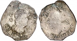 1641. Felipe IV. Cagliari. 10 reales. (Vti. 367) (MIR. 68/1). 26,86 g. Rara. MBC-.