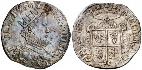1622. Felipe IV. Milán. 1 ducatón. (Vti. 19) (MIR. 361/1). 31,68 g. Con ángel en el pecho. Impurezas. Ex Colección Rocaberti, Áureo 19/05/1992, nº 467...