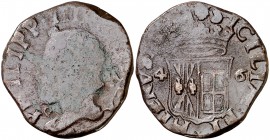 1646. Felipe IV. Nápoles. GA/C. 1 grano. (Vti. 274) (MIR. 262/3). 7,92 g. BC/BC+.