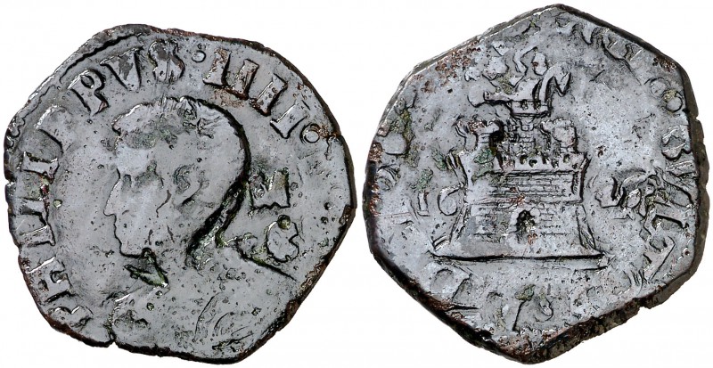 1626. Felipe IV. Nápoles. M/C. 9 caballos. (Vti. 280) (MIR. 263/1). 6,52 g. Esca...