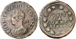 1622. Felipe IV. Nápoles. MC. 1 pública. (Vti. 289) (MIR. 257). 16,88 g. Ex Áureo 20/01/1998, nº 1010. MBC-.