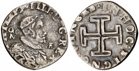 1647. Felipe IV. Nápoles. GAC/N. 15 granos. (Vti. 312) (MIR. 254 var). 2,37 g. Ex Áureo 20/09/2001, nº 1263. Rara. MBC.
