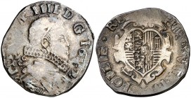 1622. Felipe IV. Nápoles. MC/C. 1 tari. (Vti. 319) (MIR. 245/3). 5,88 g. Ex Áureo 28/09/1993, nº 693. MBC.