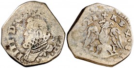 1621. Felipe IV. Messina. I-P. 1 tari. (Vti. 75) (MIR. 358/1). 2,55 g. BC/BC+.
