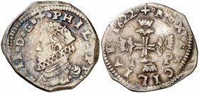 1622. Felipe IV. Messina. I-P. 3 tari. (Vti. 133) (MIR. 356/2). 7,59 g. MBC-.