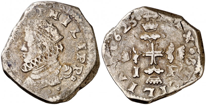 1623. Felipe IV. Messina. I-P. 3 tari. (Vti. 134) (MIR. 356/3). 7,83 g. MBC-/MBC...