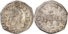 1626. Felipe IV. Messina. I-P. 3 tari. (Vti. 138) (MIR. 356/4). 7,81 g. Parte de brillo original. MBC.