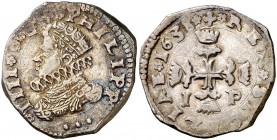 1638. Felipe IV. Messina. I-P. 3 tari. (Vti. 143) (MIR. 356/11). 7,90 g. Atractiva. MBC+.