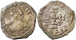 1644. Felipe IV. Messina. DF-F. 3 tari. (Vti. 147) (MIR. 356/15). 7,96 g. Leves concreciones. MBC/MBC+.