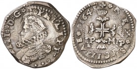 1648. Felipe IV. Messina. IP-MP. 3 tari. (Vti. 152) (MIR. 356/20). 7,76 g. Buen ejemplar. MBC/MBC+.