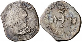 1665. Felipe IV. Messina. DG-V. 3 tari. (Vti. 167) (MIR. 356/34). 7,73 g. Rayitas. Ex Áureo 28/02/1992, nº 423. BC+/MBC-.