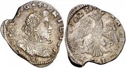 1623. Felipe IV. Messina. I-P. 4 tari. (Vti. 170) (MIR. 355/3). 10,34 g. Cospel irregular. Bonita pátina. Escasa así. MBC+.