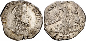1636. Felipe IV. Messina. I-P. 4 tari. (Vti. 178) (MIR. 355/10). 10,36 g. Buen ejemplar. MBC+.