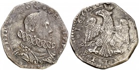1664. Felipe IV. Messina. DG-V. 4 tari. (Vti. 208) (MIR. 355/37). 10,28 g. Oxidaciones superficiales. MBC.