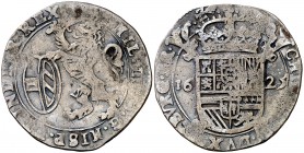 1625. Felipe IV. (Amberes). 1 escalín. (Vti. 534) (Vanhoudt 648.AN). 5,08 g. MBC-.