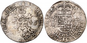 1645. Felipe IV. Amberes. 1/4 de patagón. (Vti. 663) (Vanhoudt 647.AN). 6,95 g. MBC-/MBC.