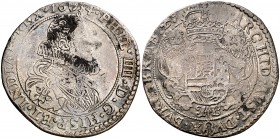 1634. Felipe IV. Amberes. 1/2 ducatón. (Vti. 835) (Vanhoudt 641.AN). 15,76 g. Manchitas. Escasa. (MBC+).