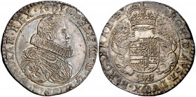 1635. Felipe IV. Amberes. 1/2 ducatón. (Vti. 836) (Vanhoudt 641.AN). 16,24 g. Muy bella. Preciosa pátina. Rara y más así. EBC+.