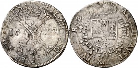 1622. Felipe IV. Amberes. 1 patagón. (Vti. 928) (Vanhoudt 645.AN). 28,12 g. Leves manchitas. Buen ejemplar. Ex Áureo 20/10/1999, nº 1672. MBC+.
