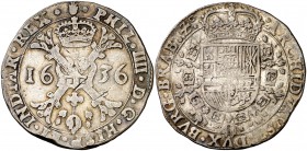 1636. Felipe IV. Amberes. 1 patagón. (Vti. 942) (Vanhoudt 645.AN). 27,76 g. Bonito color. MBC.
