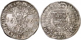 1646. Felipe IV. Amberes. 1 patagón. (Vti. 949) (Vanhoudt 645.AN). 27,60 g. Atractiva. Ex Áureo 27/02/2002, nº 452. Escasa así. MBC+.