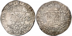 1653. Felipe IV. Amberes. 1 patagón. (Vti. 956) (Vanhoudt 645.AN). 28,04 g. Buen ejemplar. Ex Áureo 28/10/1993, nº 251. MBC+.